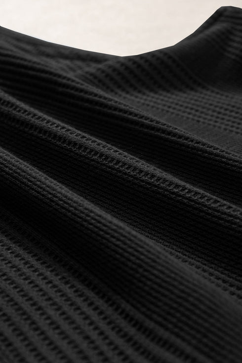 Solid Color Ribbed Ruffle Tank Top and Pants Set